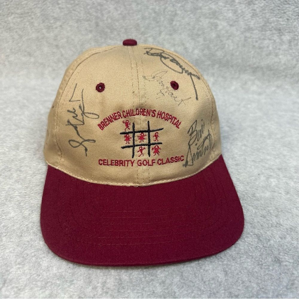 Brenner Childrens Hospital Celebrity Golf Classic Hat Beige Red Signed KC Caps